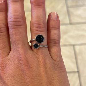 Swarovski crystal touchstone ring (curled up - Montana)